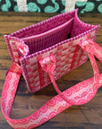 Zuri Crossbody Tote - Checkered Pink