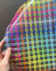 Rainbow Plaid Clear TPU Vinyl