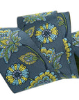 Jacobean Flower Indigo 2" - PER QUARTER METRE
