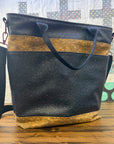 Waterlily Tote - Navy Vinyl/Natural Cork