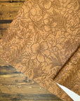 Vintage Embossed Floral Vinyl Cappuccino 18"x 53" - SOLD PER ROLL