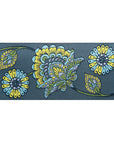 Jacobean Flower Indigo 2" - PER QUARTER METRE