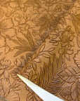 Vintage Embossed Floral Vinyl Cappuccino 18"x 53" - SOLD PER ROLL