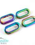 Grommets: Oblong (4 pack) Iridescent Rainbow