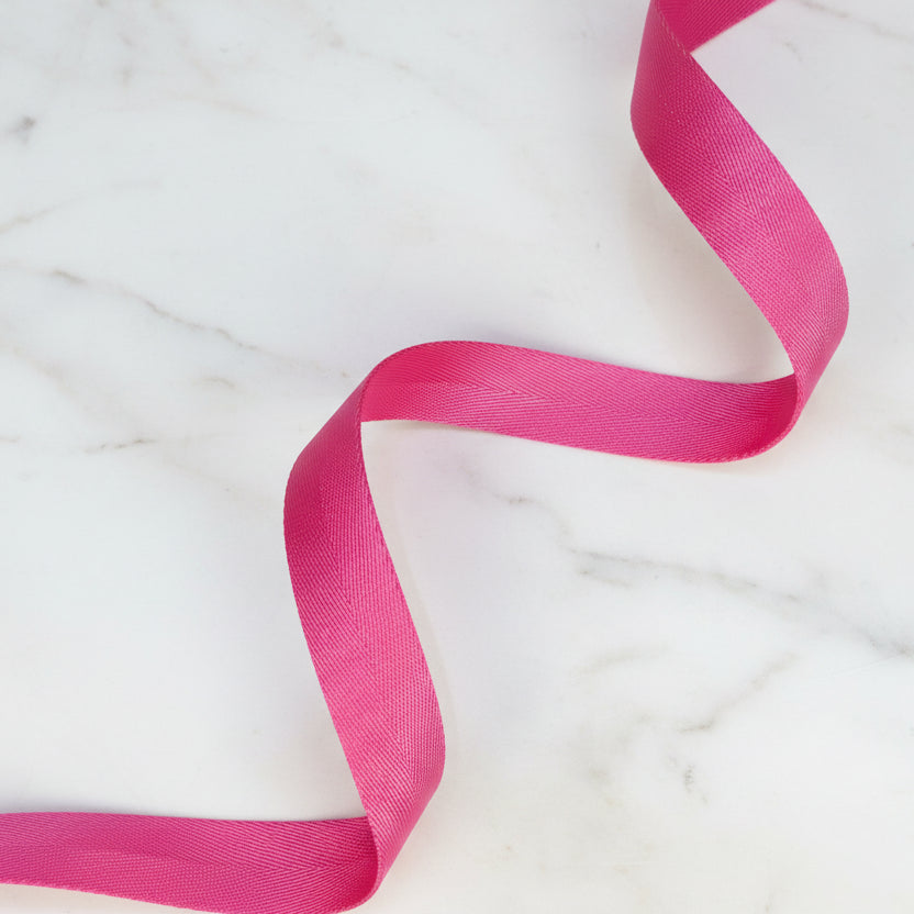 Herringbone Webbing 1" Rhododendron - PER QUARTER METRE