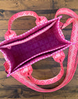 Zuri Crossbody Tote - Checkered Pink
