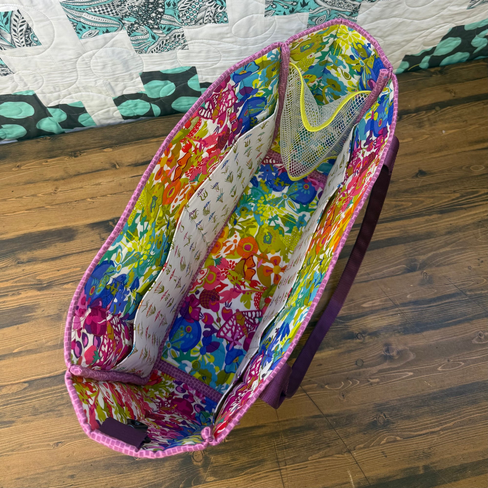 Stitch and Stash Tote - Canvas Plaid
