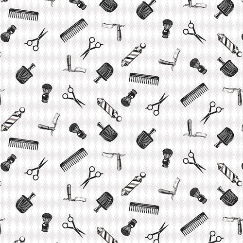 Hipster Barber Instruments White- Rodrigo Pontes - PER FULL METRE