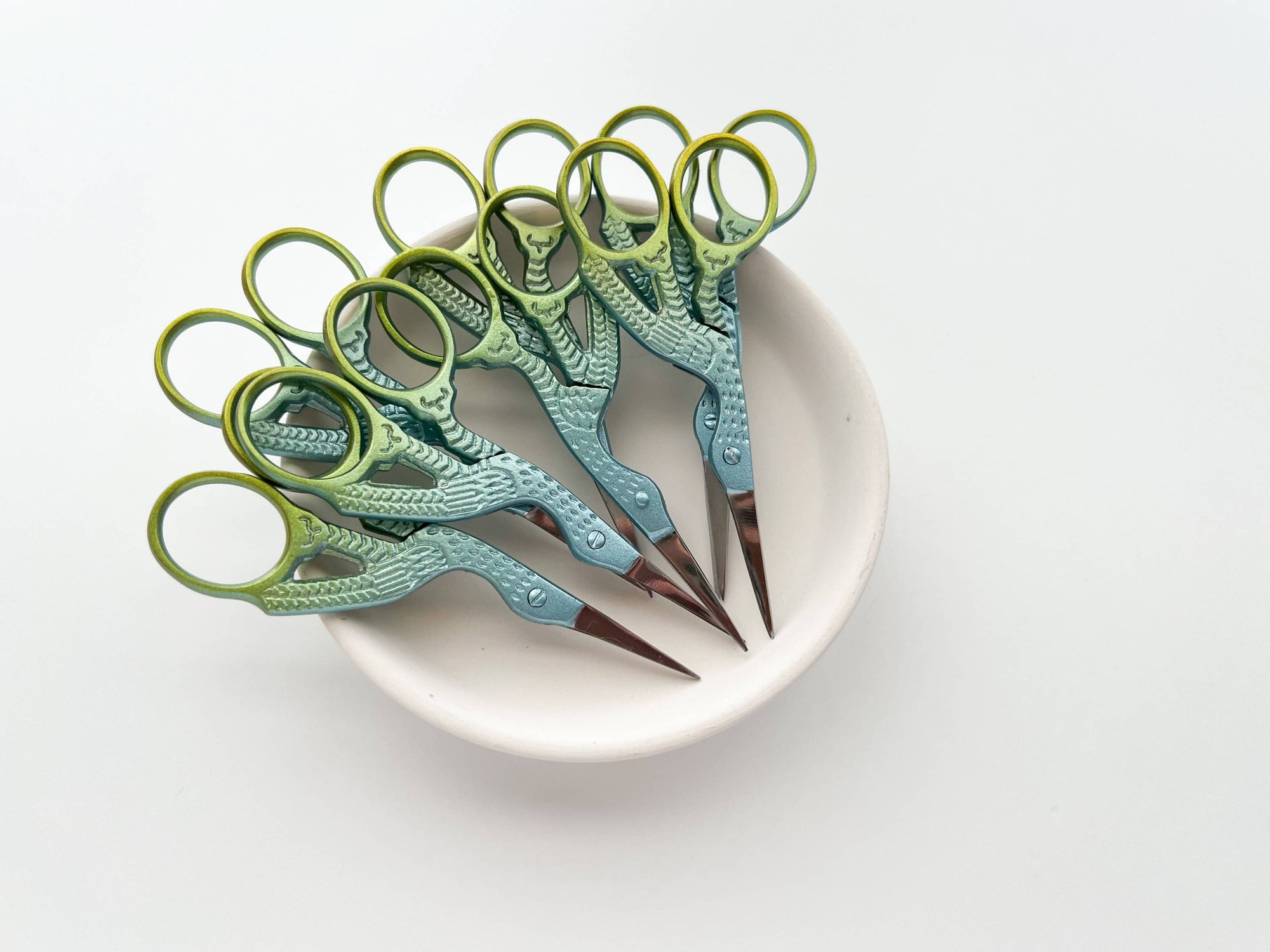 Embroidery stork scissors, small bird scissors: Pink shell