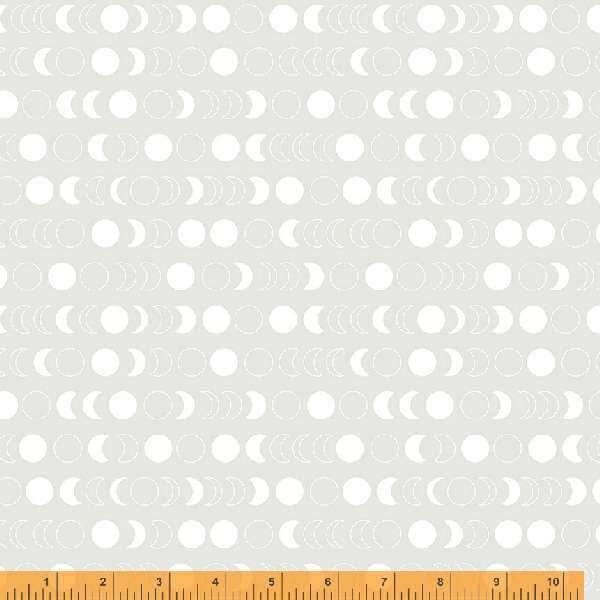Crystal Moon Phases White-on-White - Whistler Studios - PER FULL METRE / 10" CUT