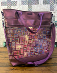 Waterlily Tote - Magenta Vinyl/Postage Stamp