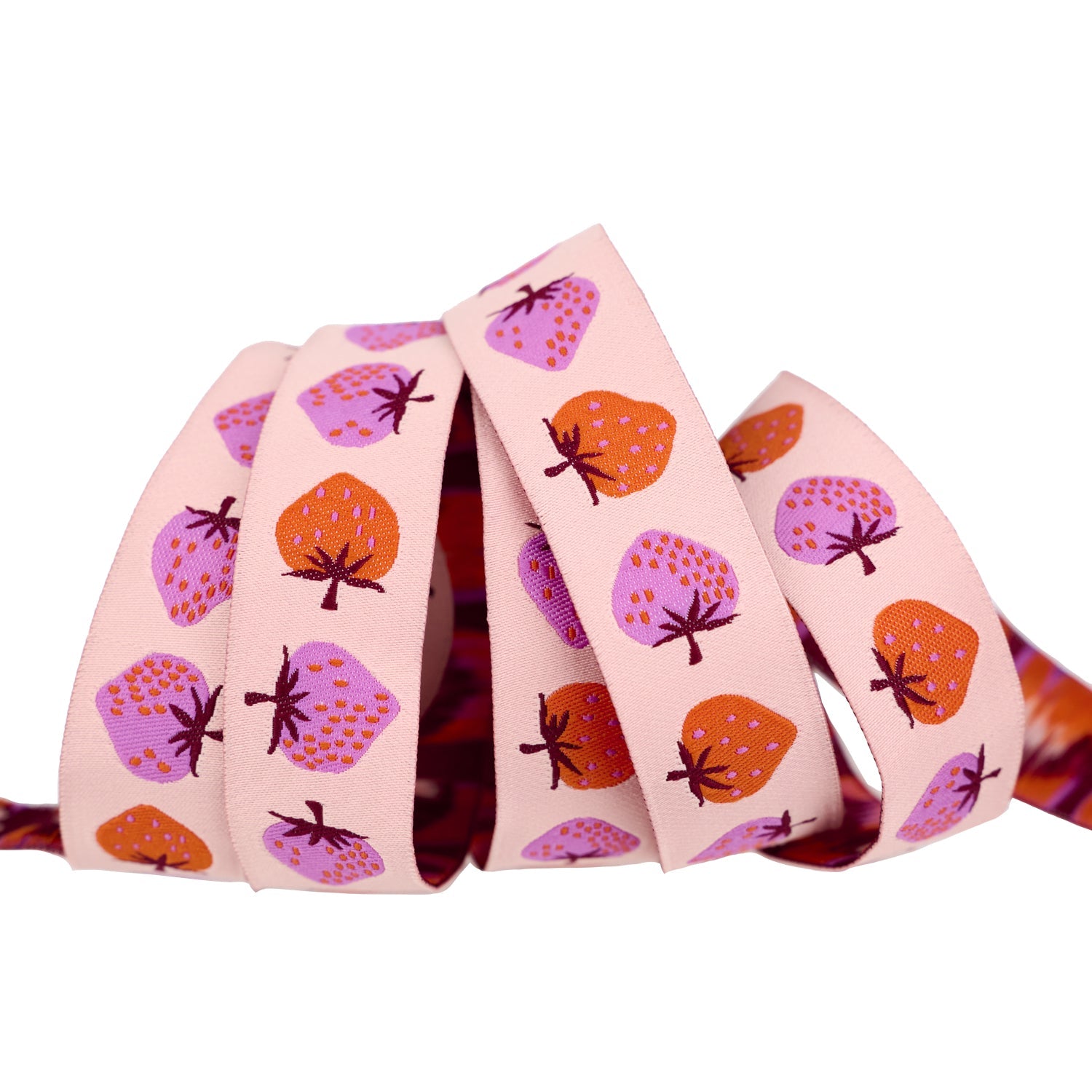 Strawberry - Strawberry Peach Cream - 7/8" width - by Kimberly Knight - PER QUARTER METRE/10" CUT
