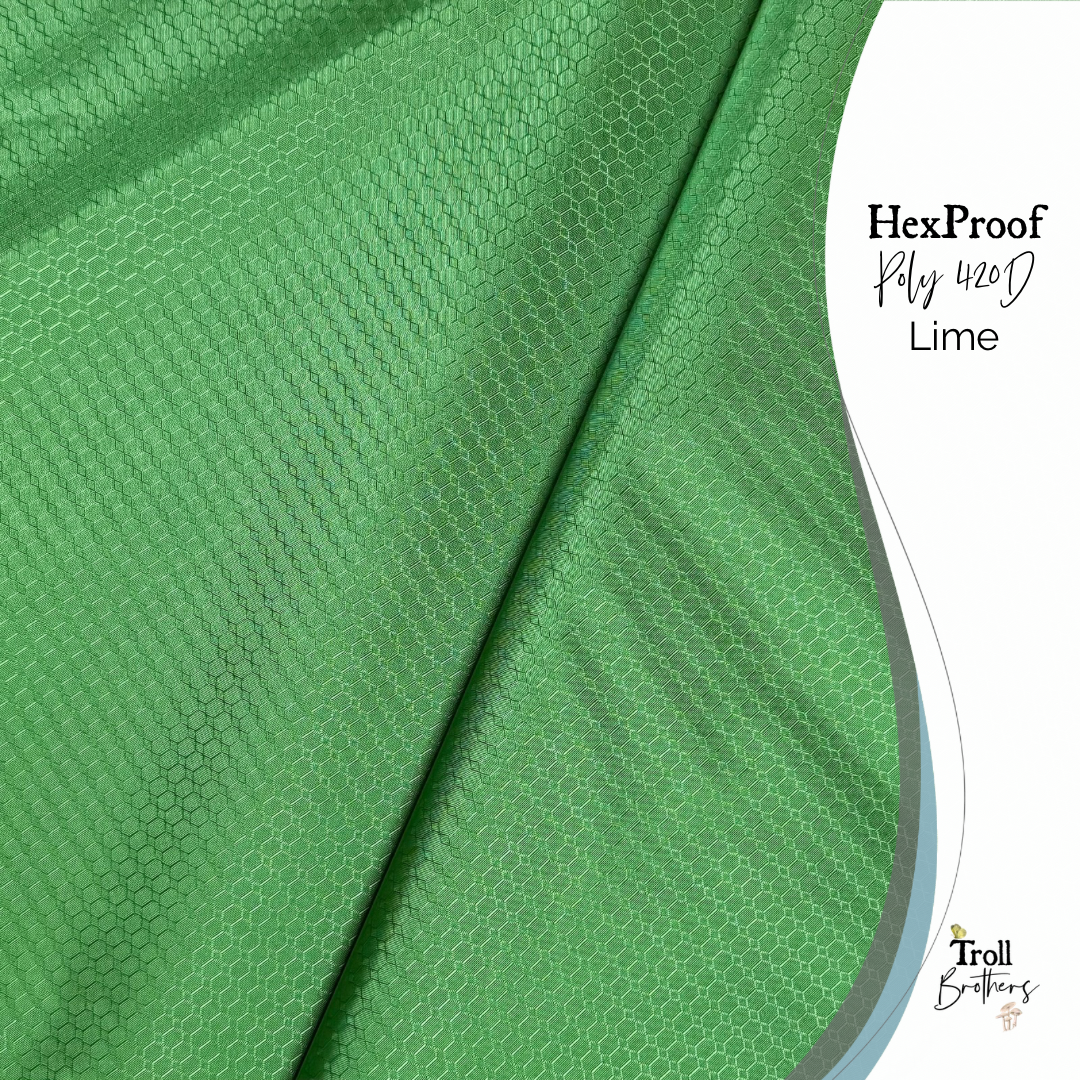 HexProof Poly 420D Lime - PER QUARTER METRE