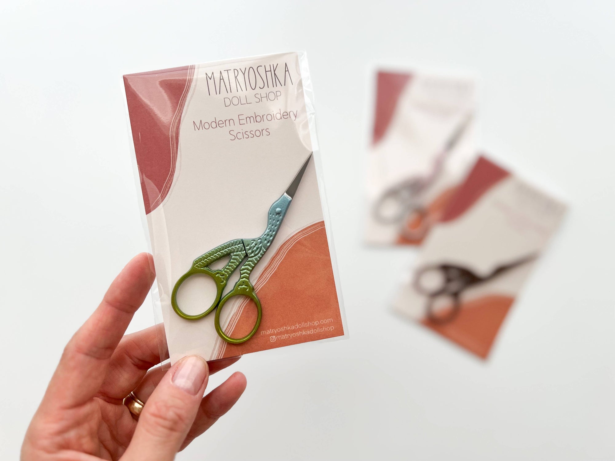 Embroidery stork scissors, small bird scissors: Pink shell