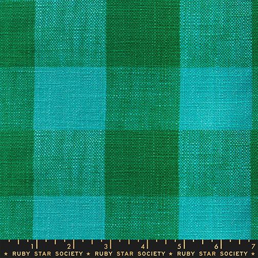 Sunshine Toweling Checker Turquoise - Alexia Abegg - PER QUARTER METRE / 10" CUT