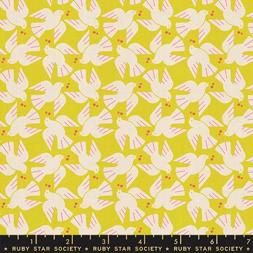 Lofi Linens Flock Yeah Citron - Rashida Coleman Hale - PER QUARTER METRE / 10" CUT (Copy)