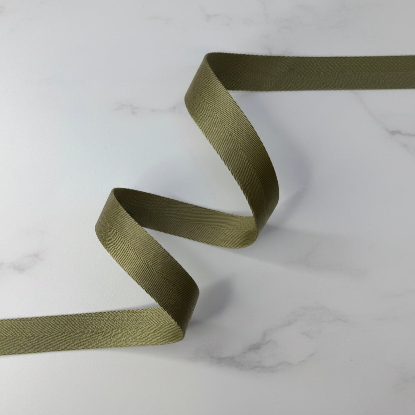 Herringbone Webbing 1" Khaki - 3 METRE CUT