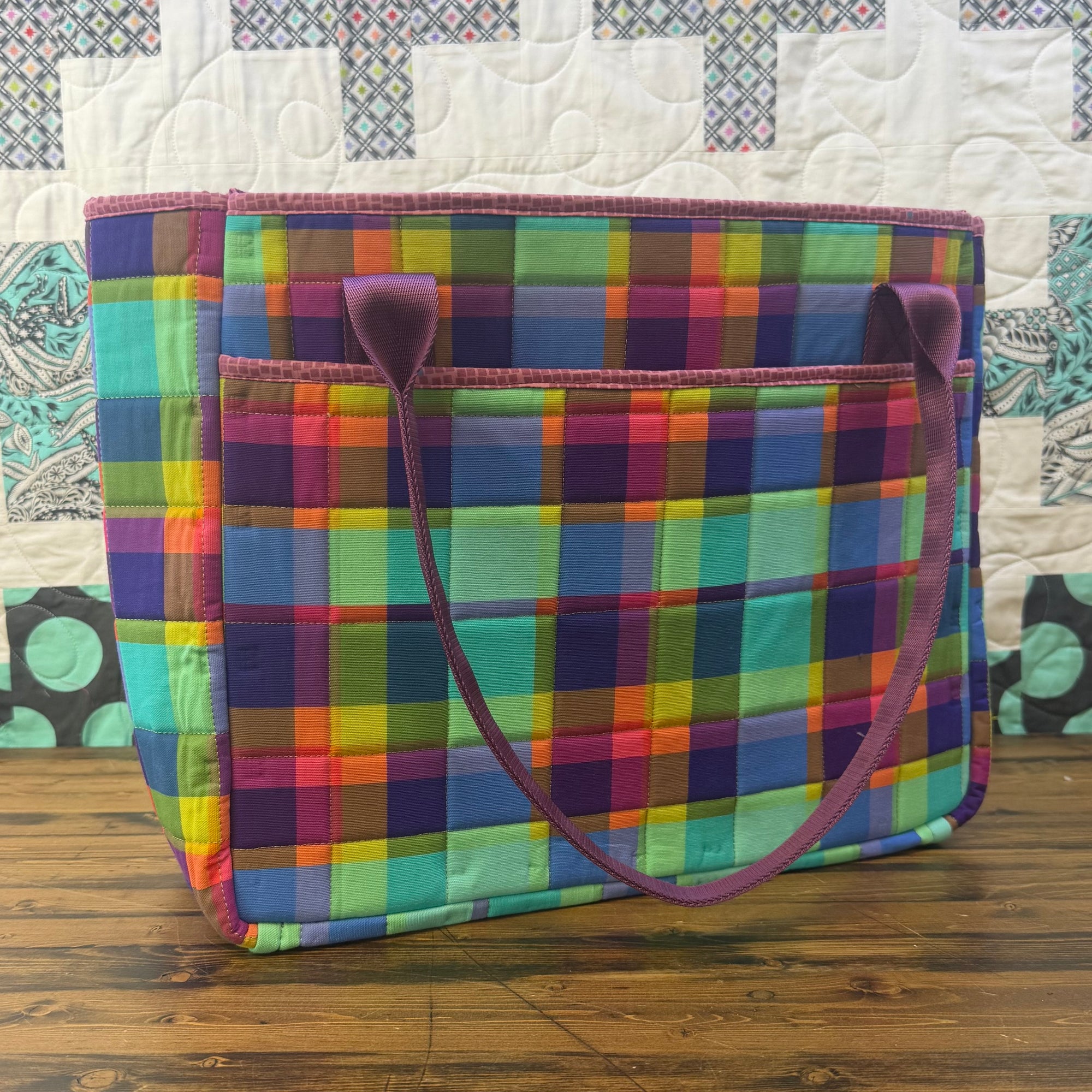Stitch and Stash Tote - Canvas Plaid