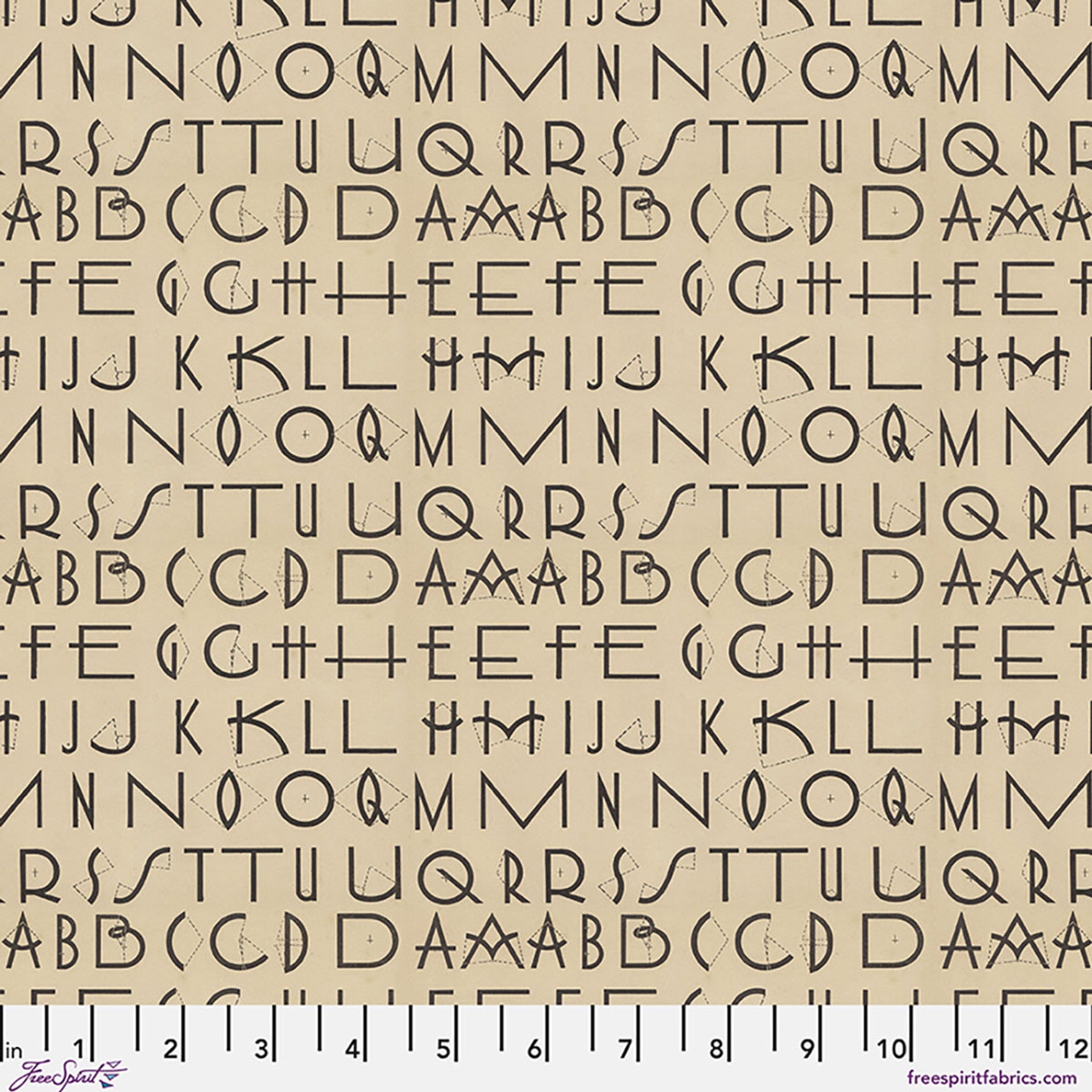 Palette Canvas Cloth Charcoal Typography - Tim Holtz - PER QUARTER METRE / 10" CUT