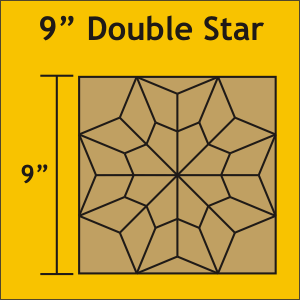 9" Double Star Block - Paper Pieces