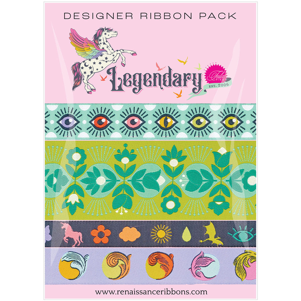 PRE ORDER OCTOBER 2026 - Tula Pink Legendary Stardust - Designer Ribbon Pack
