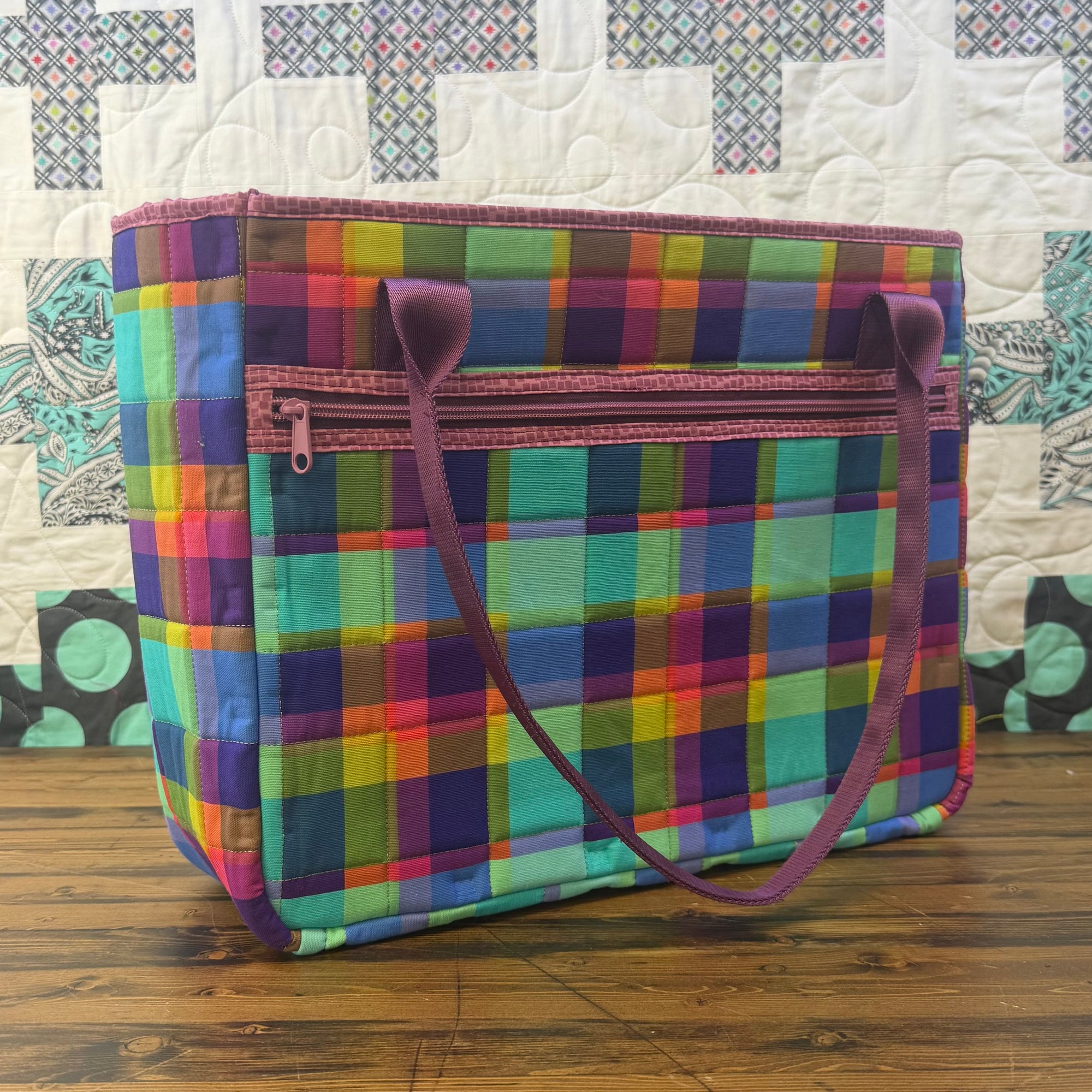 Stitch and Stash Tote - Canvas Plaid