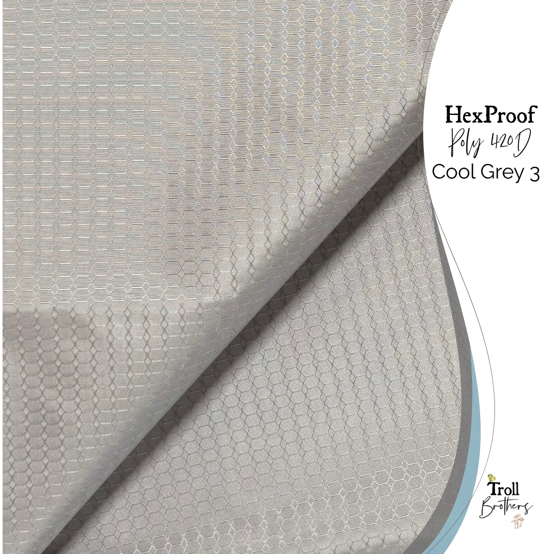 HexProof Poly 420D Cool Grey 3 - PER QUARTER METRE