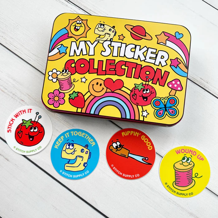 Sewing Sticker Tin and Stickers