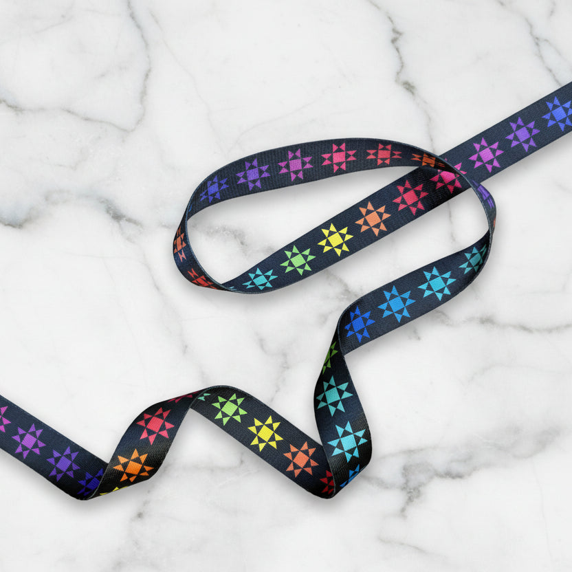 Tutti Frutti Ohio Star Webbing 1" - 3 METRE CUT