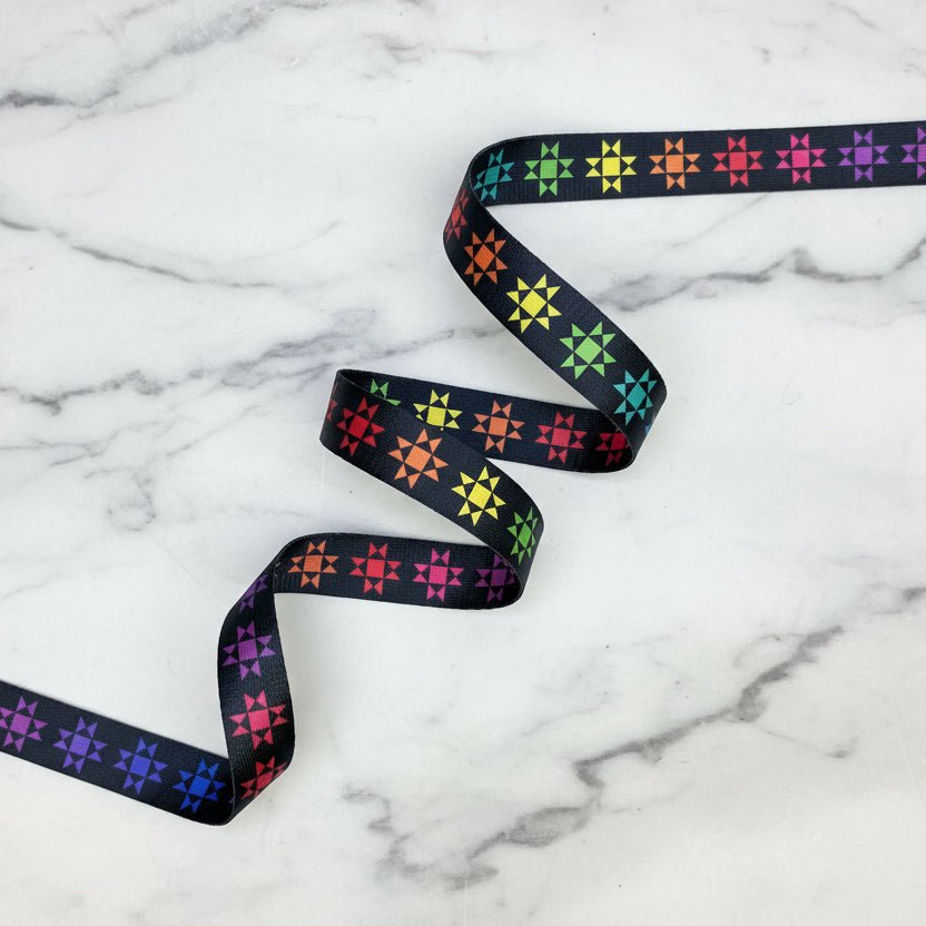 Tutti Frutti Ohio Star Webbing 1" - 3 METRE CUT