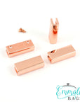 Rectangular Strap End Caps Rose Gold/Copper (1" wide) (4 Pack)