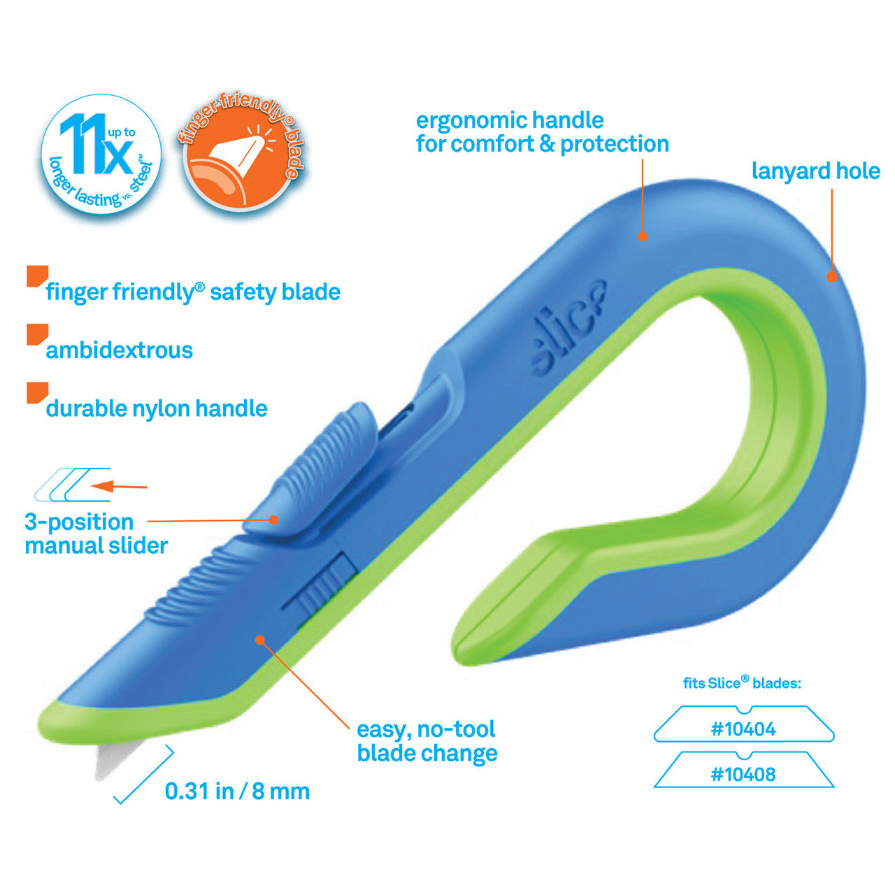 Slice Manual Box Cutter - Blue/Green