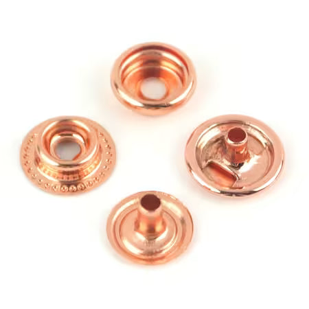 Ten Line 20 Snap Fasteners - Rose Gold