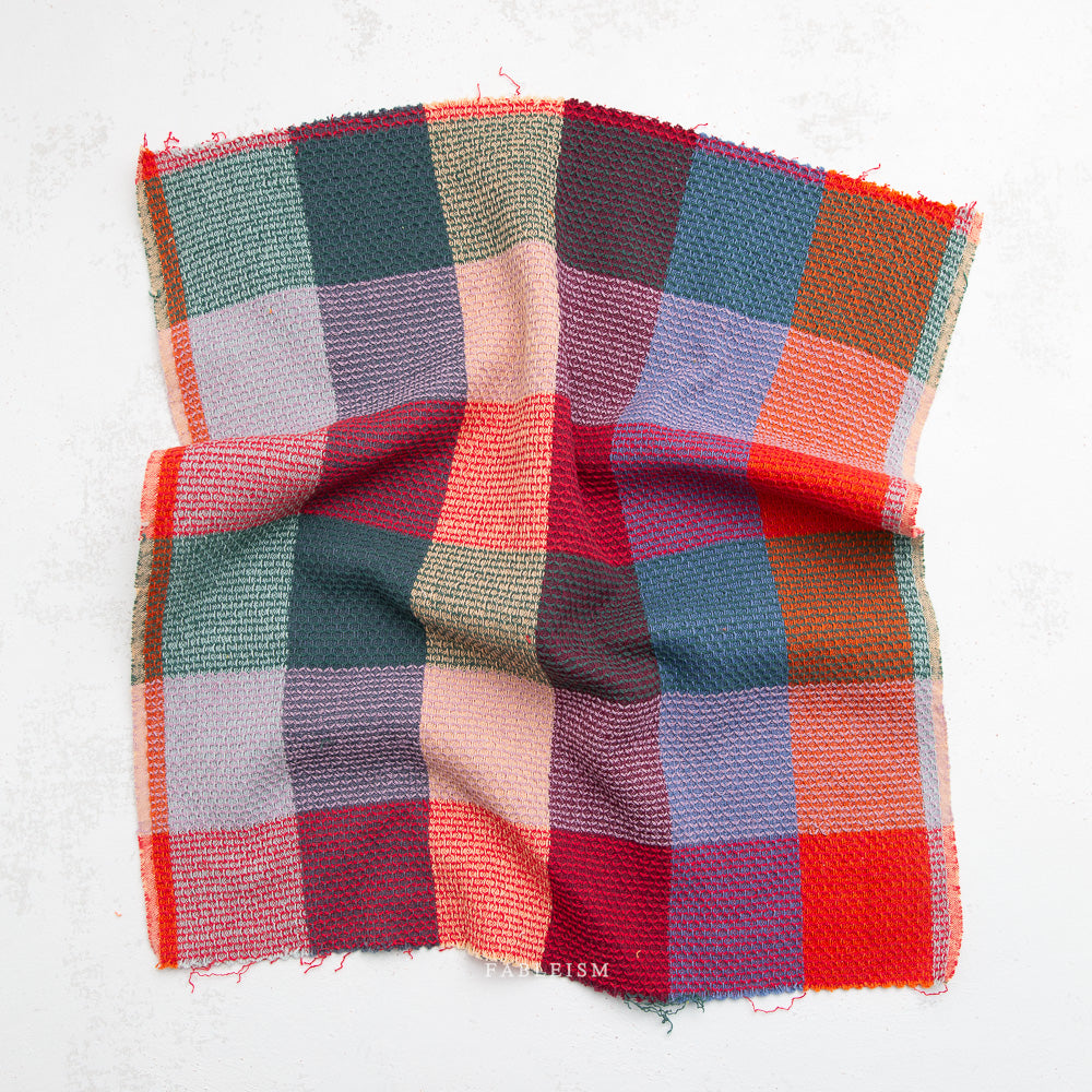 Waffle Happy Checkers Sangria - Fableism Supply Co - PER QUARTER METRE