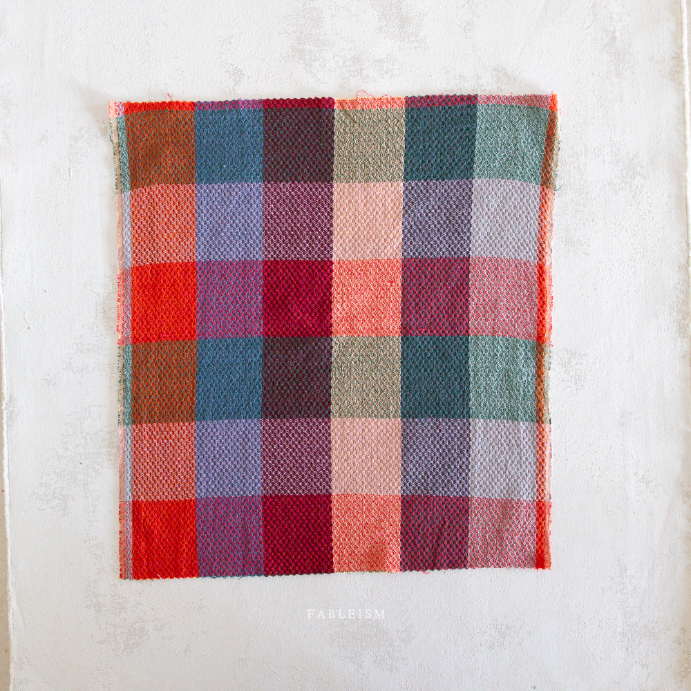 Waffle Happy Checkers Sangria - Fableism Supply Co - PER QUARTER METRE