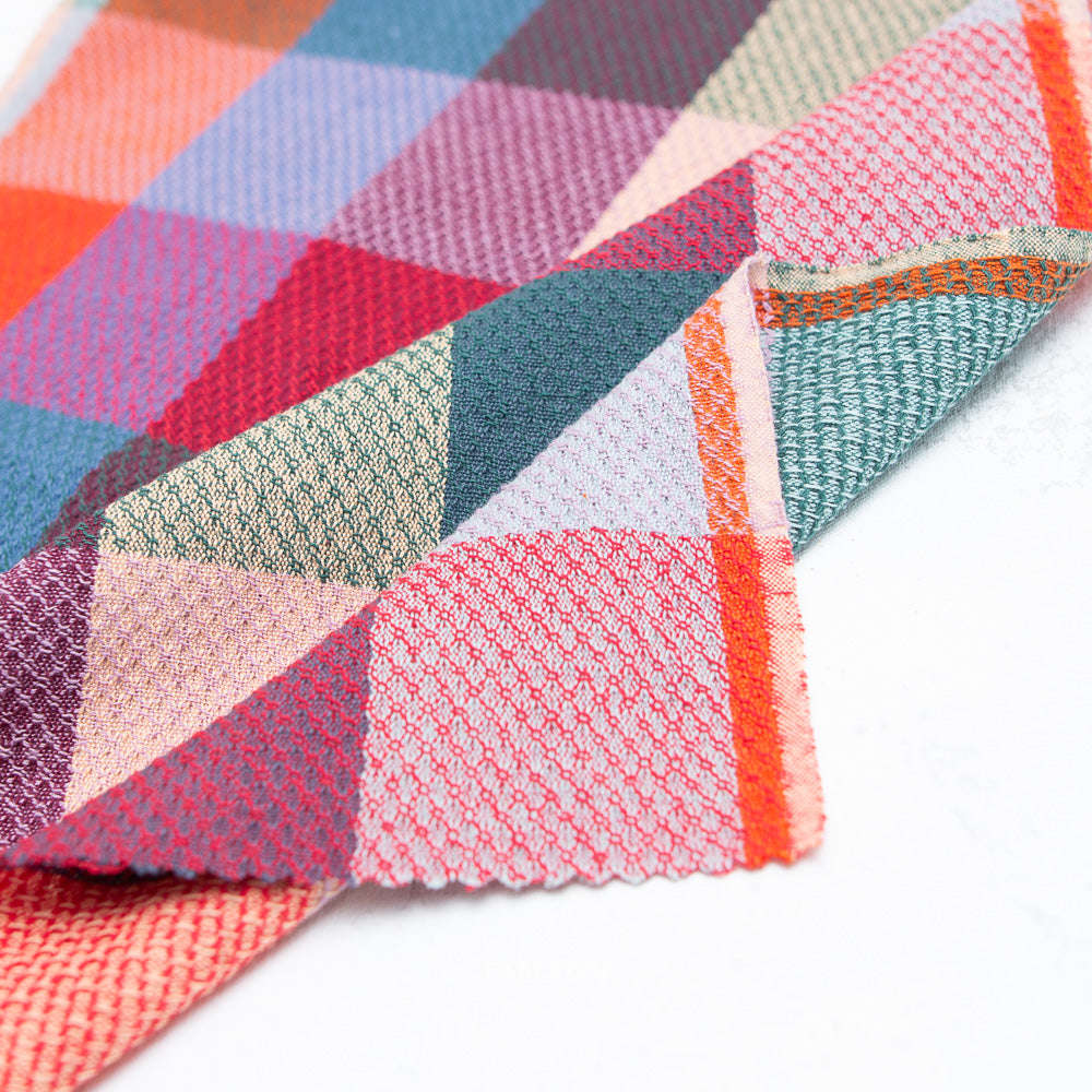 Waffle Happy Checkers Sangria - Fableism Supply Co - PER QUARTER METRE
