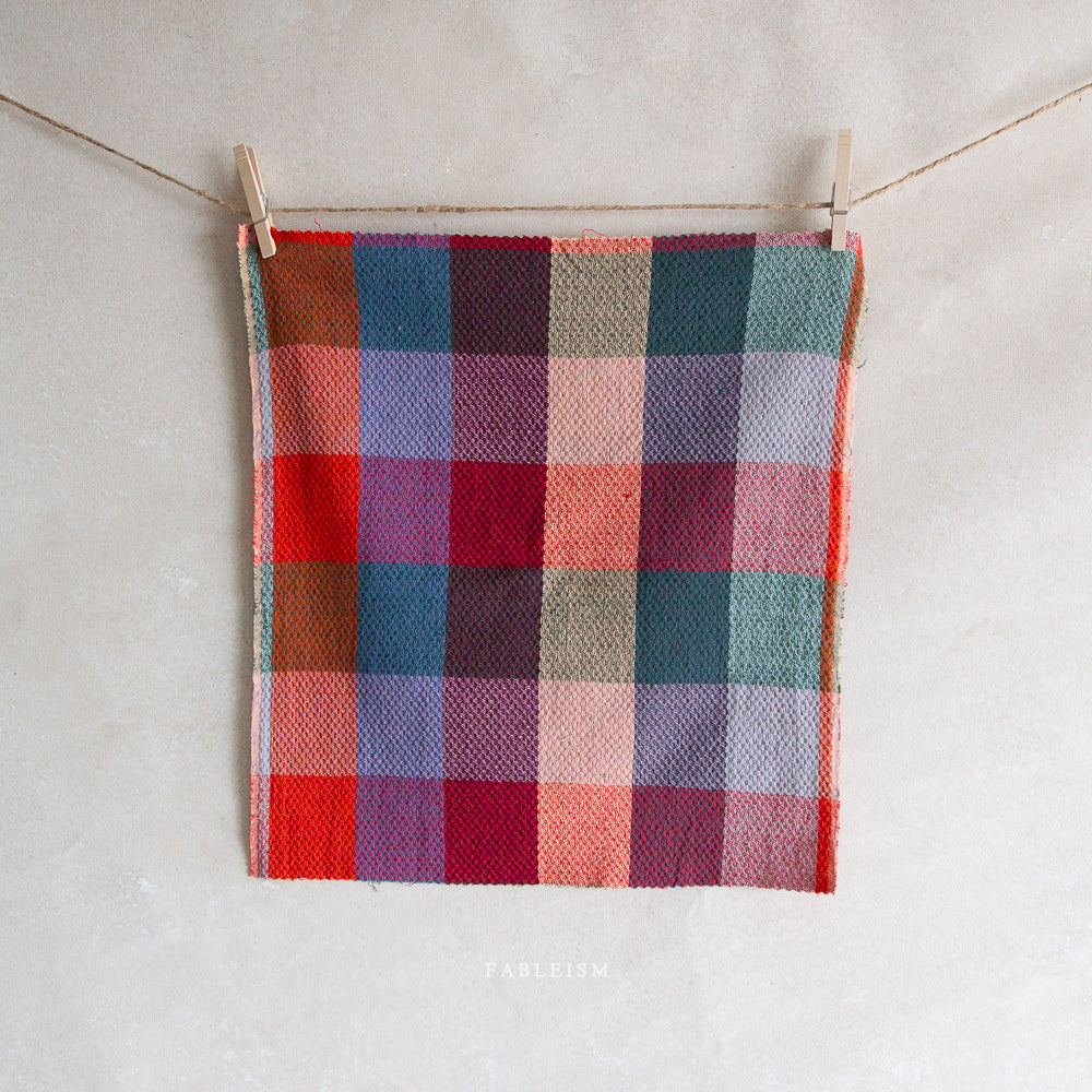 Waffle Happy Checkers Sangria - Fableism Supply Co - PER QUARTER METRE