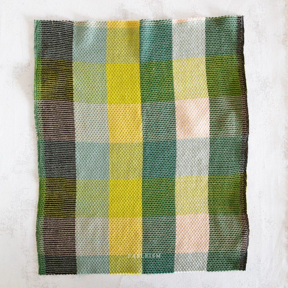 Waffle Happy Checkers Limon - Fableism Supply Co - PER QUARTER METRE