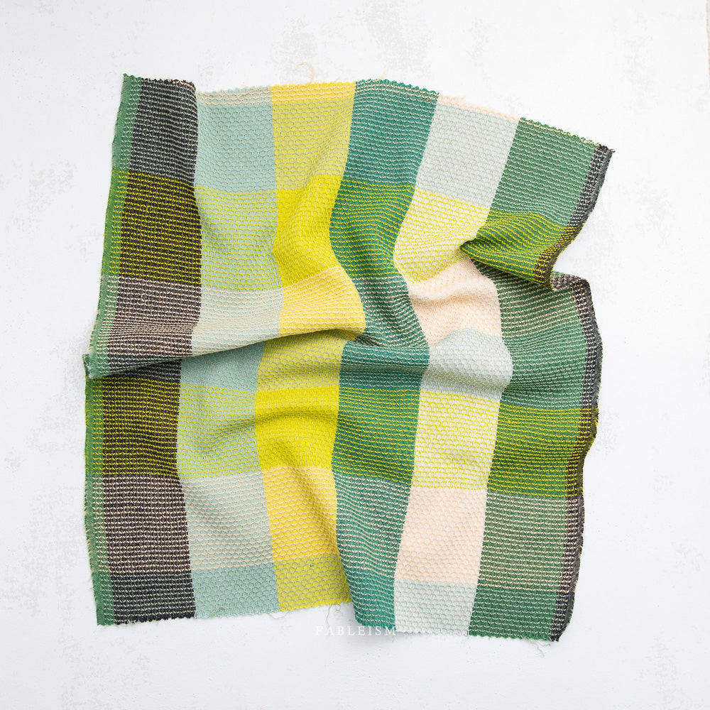 Waffle Happy Checkers Limon - Fableism Supply Co - PER QUARTER METRE