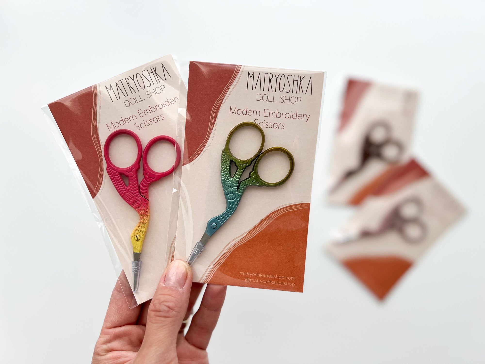 Embroidery stork scissors, small bird scissors: Pink shell