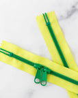 30" Zipper - Double Pull in Lemon Lime