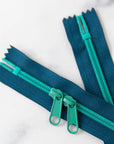 30" Zipper - Double Pull in Tealtastic
