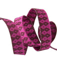 Wanderer Ribbon Burgundy on Pink 3/8" - Tula Pink - PER QUARTER METRE