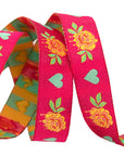 Painted Roses Pink 5/8" - Tula Pink - PER QUARTER METRE