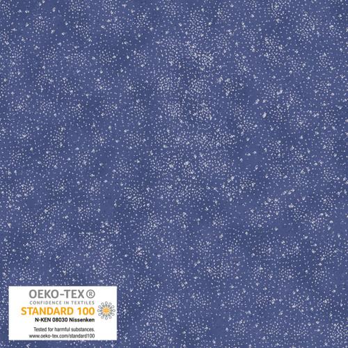We Love Christmas 2026 - Stof - Dots Metallic Blue Silver- PER QUARTER METRE