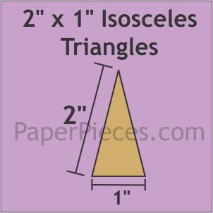 2" x 1" Isosceles Triangle - Paper Pieces