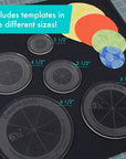 Creative Grids Quilt Ruler Circles (5 Discs with Grips) Quilt Ruler