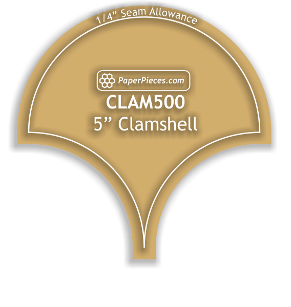 5" Clamshell - 3/8" Seam Acrylic Template