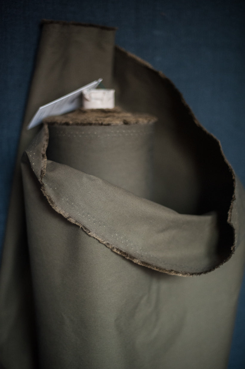 Khaki Dry Oilskin - PER QUARTER METRE