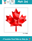 Maple Leaf Paper Pieced Pattern Block PDF Copy - Kristy Lea